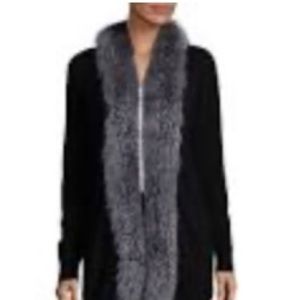 Saks Fifth Avenue Cashmere sweater with fur trim